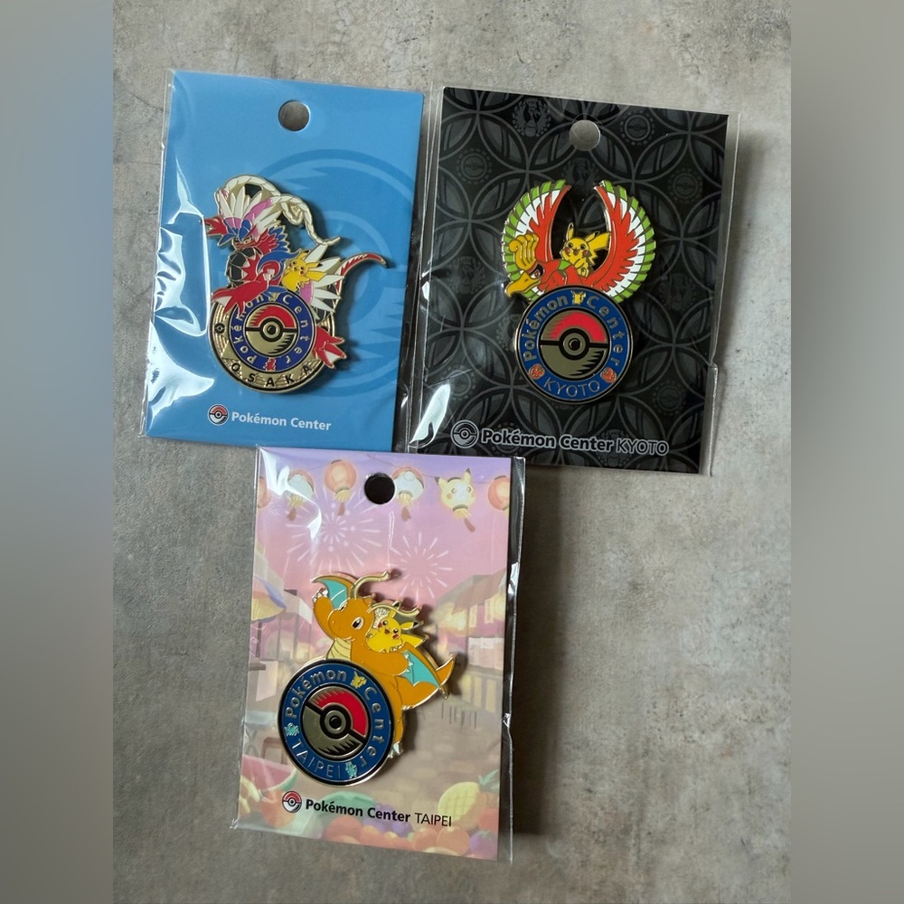 Pokémon Center Kyoto, Osaka, Taiwan Pin Set